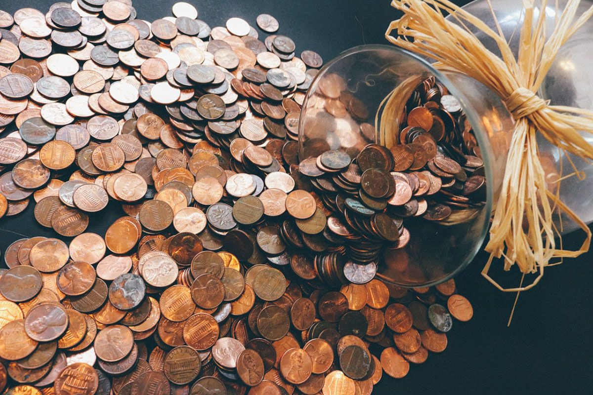 pile of copper coins